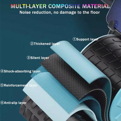 2025 New with Timer Ab Abdominal Exercise Roller Elbow Support, Abs Roller Wheel Core Exercise Equipment, Automatic Rebound Abdominal Wheel(Black）