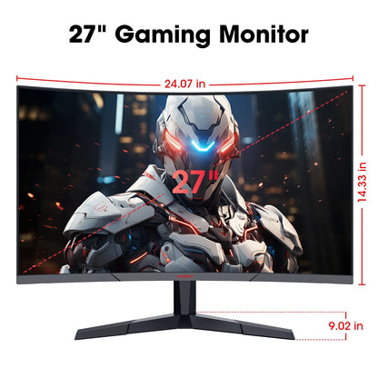 27 Inch Curved Gaming Monitor, 180Hz FHD Computer Monitors, 100% Srgb, Adaptive-Sync, 27E6CA